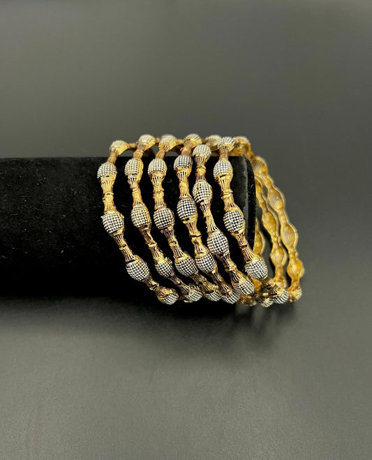 Two Tone Bangles – Fine Quality Gold & Silver Plated Design